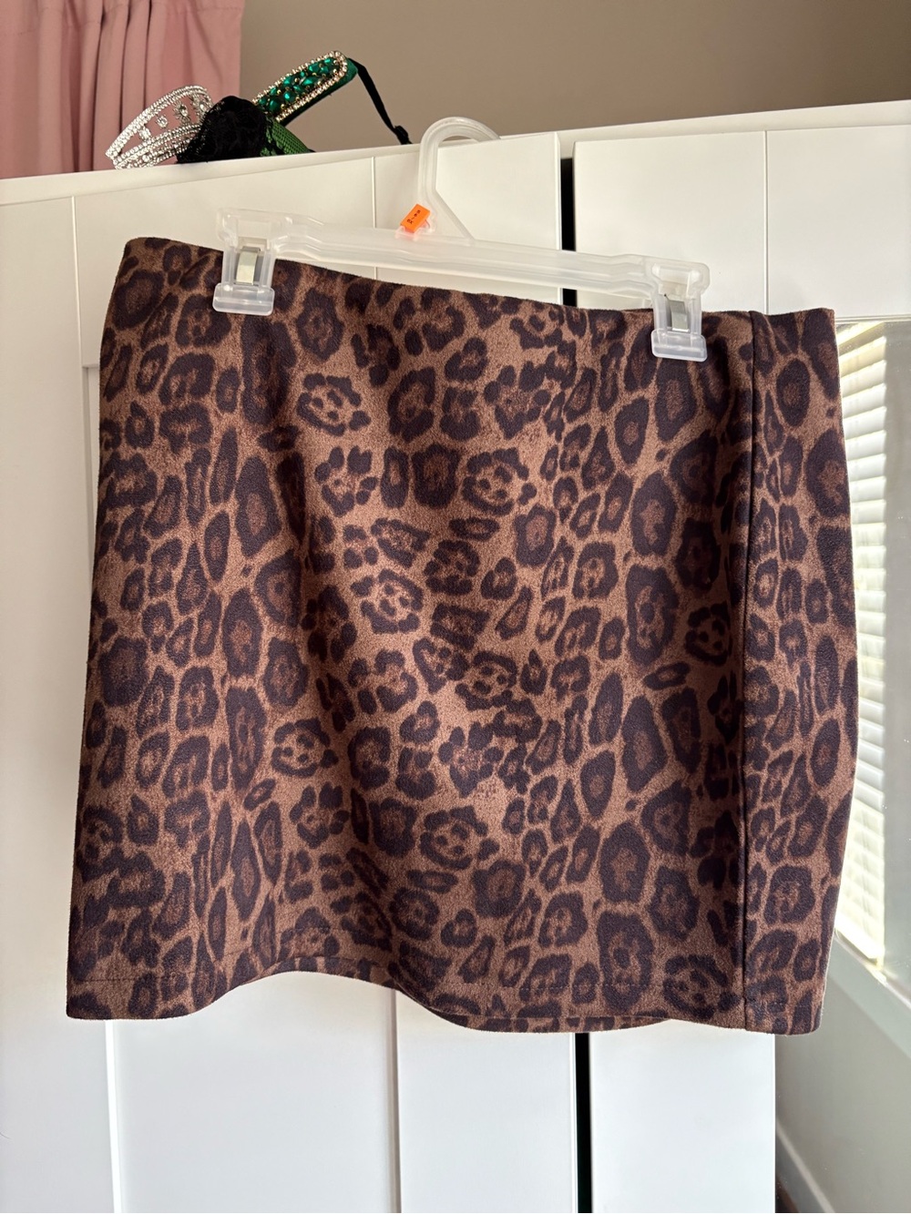 Leopard Print Brown Mini Skirt